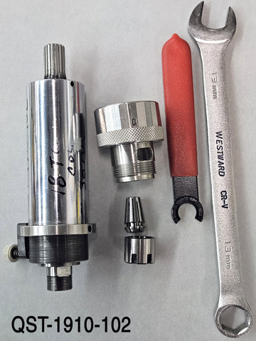 QST-1910-102 <br> Collet Spindle Assy, 30mm D., 18T, 30mm Micrometer
