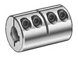 MMC-3012-013 <br> Coupling, Clamp on .25 x .25 bore Solid Split 4 bolt 1.0 lg.