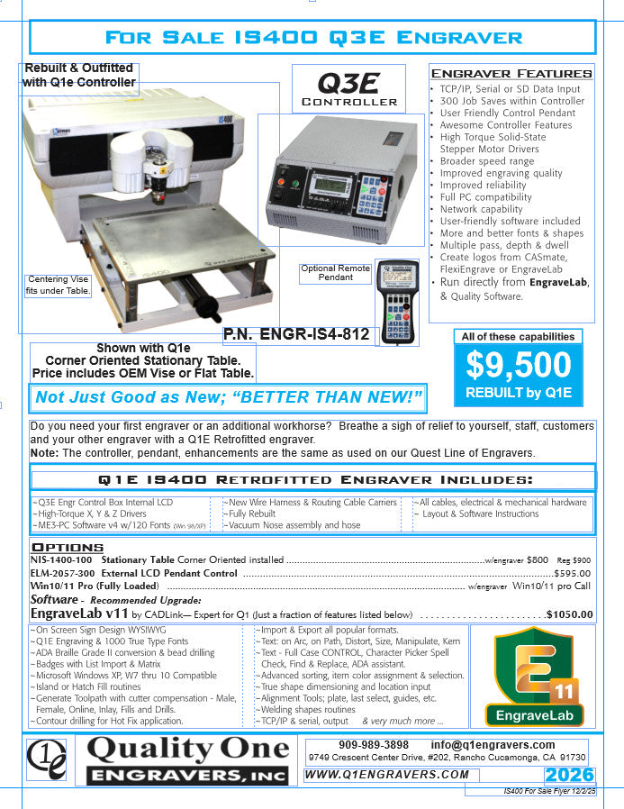 ENGR-IS4-812 IS400 Used Rotary Engraver with Q3E controller 2026 ...