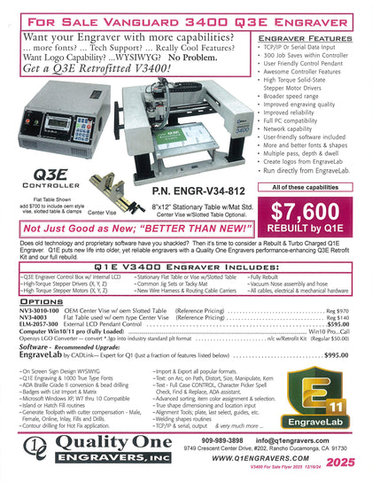 PDF File <br> Vanguard 3400 Q3E Engraver For Sale 2024