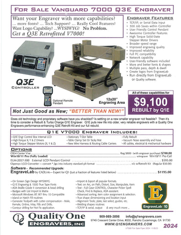 PDF File <br> Vanguard 7000 Used Rotary Engraver Q3E Retrofitted For Sale 2024