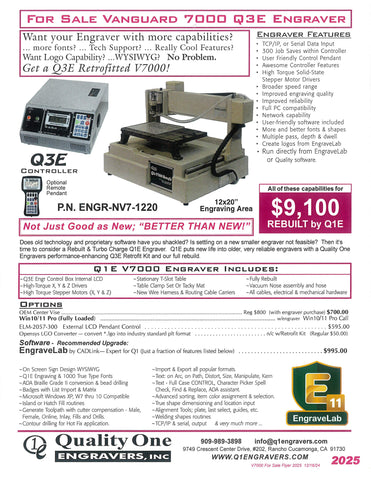 PDF File <br> Vanguard 7000 Used Rotary Engraver Q3E Retrofitted For Sale 2025