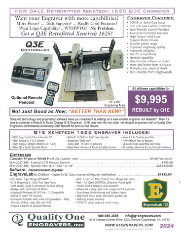 PDF File <br> Xenetech 1625 Retroffited Q3E Engraver-For Sale 2024