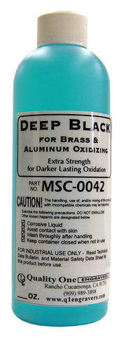 MSC-0042-08 <br> Deep Black Oxidizer, 8 oz. Now blacken satin brass & aluminum