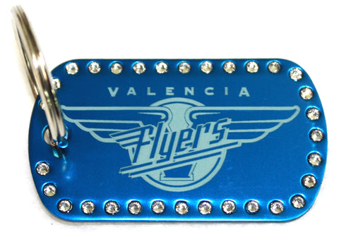 KEY-DIA-0001-VF <br> Swarovski Diamond Key Tags Personalized Valencia Flyers
