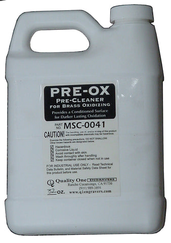 MSC-0041-32 <br> Pre-Ox, Pre-Cleaner for Brass Oxidizing, 32 oz.