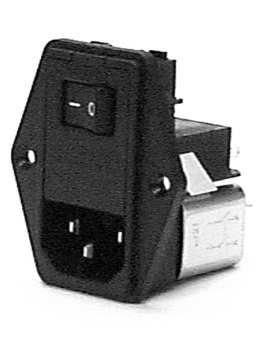 ELM-0013 <br> Fused inlet power filter w- switch, 10 amp